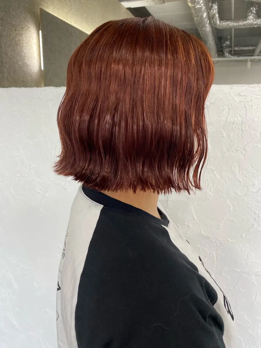 カラー オレンジ KUBO HADUKIのヘアスタイル