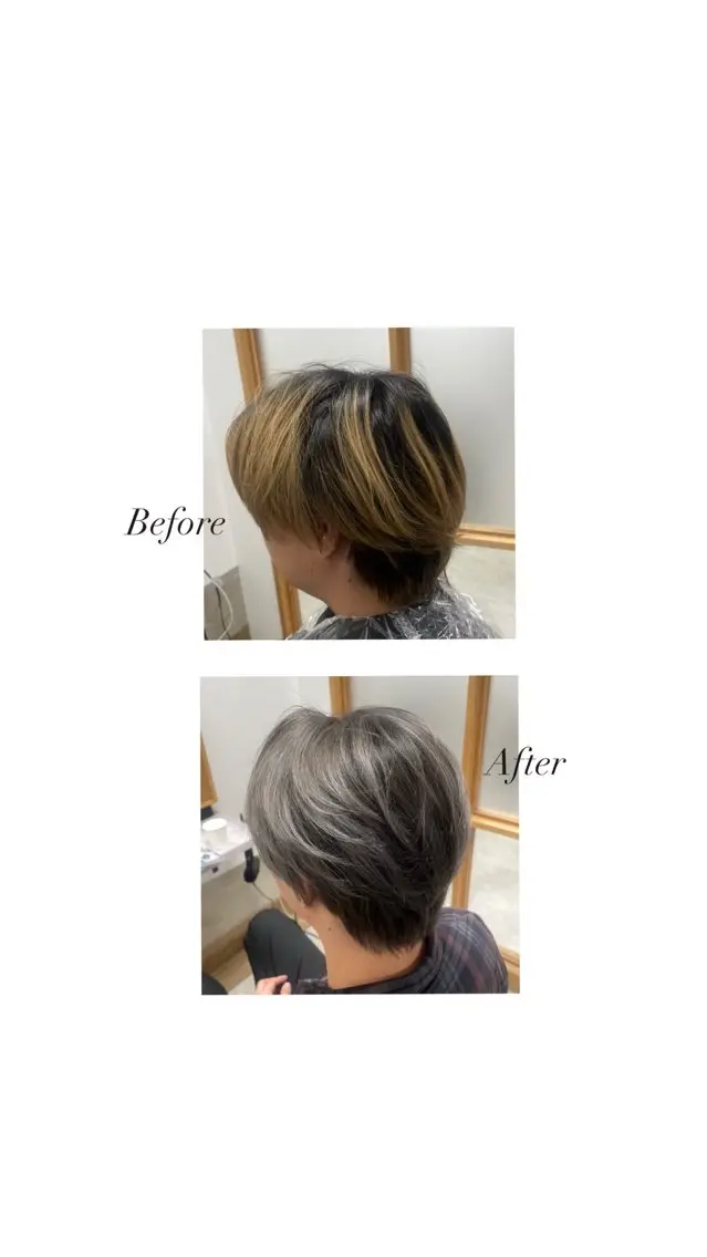 ショート カット ヘアカラー BLEACH 🟥 PERM 天神🏆のヘアスタイル