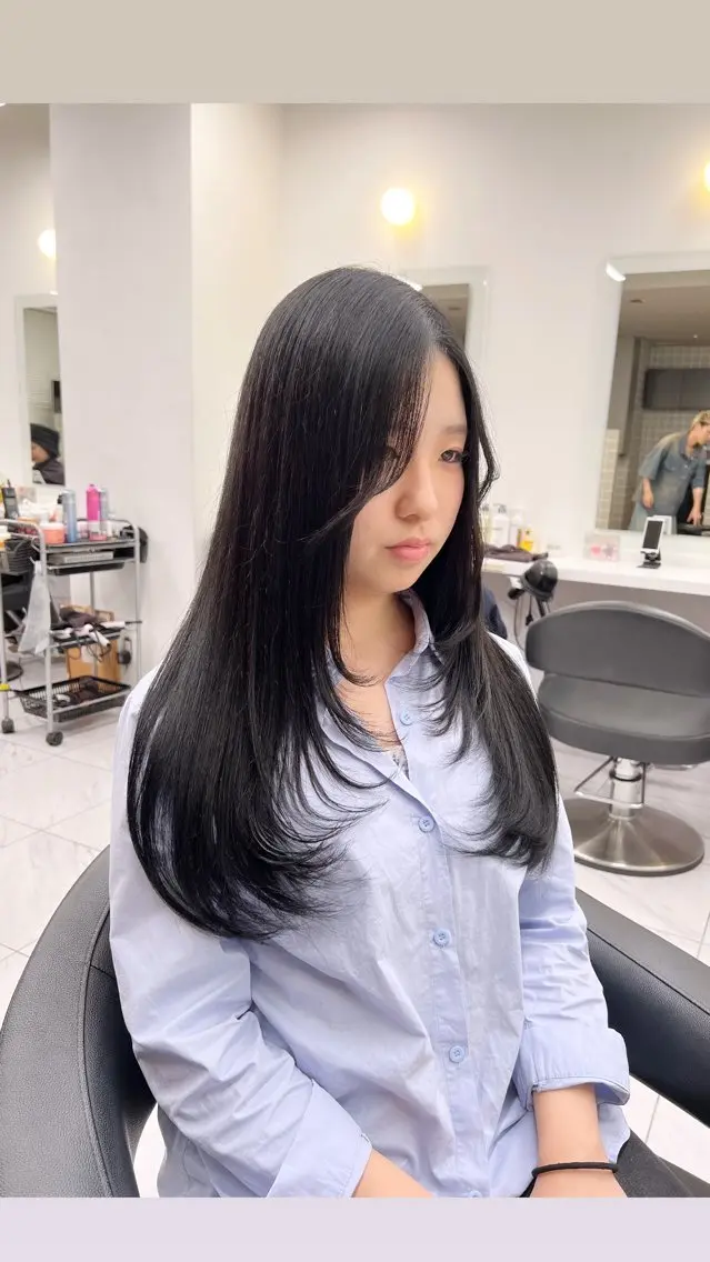 ロング カラー パーマ ヘアアレンジ メンズ 上品＆韓国風 🥀海心🥀のヘアスタイル