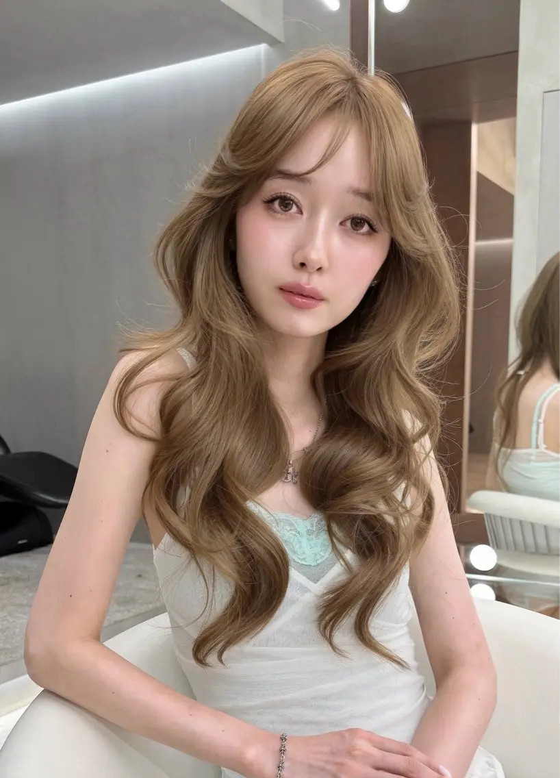 セミロング カラー ヘアアレンジ カット ヘアカラー トリートメント ブリーチなしW🎀 髪質改善／はのんのヘアスタイル