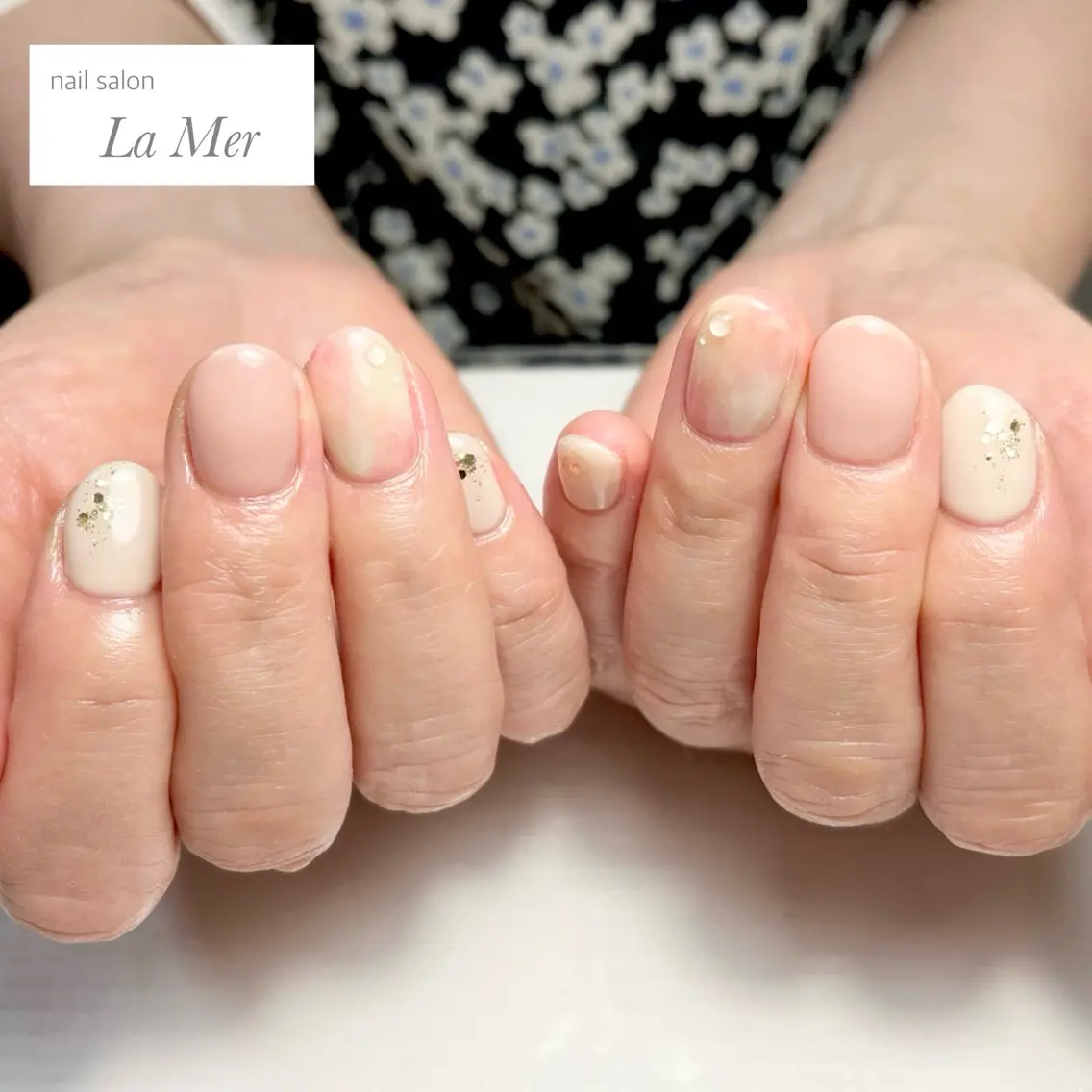 ネイル ニュアンスネイル オフィスネイル 夏ネイル ハンドネイル nailsalon La Merのネイルデザイン