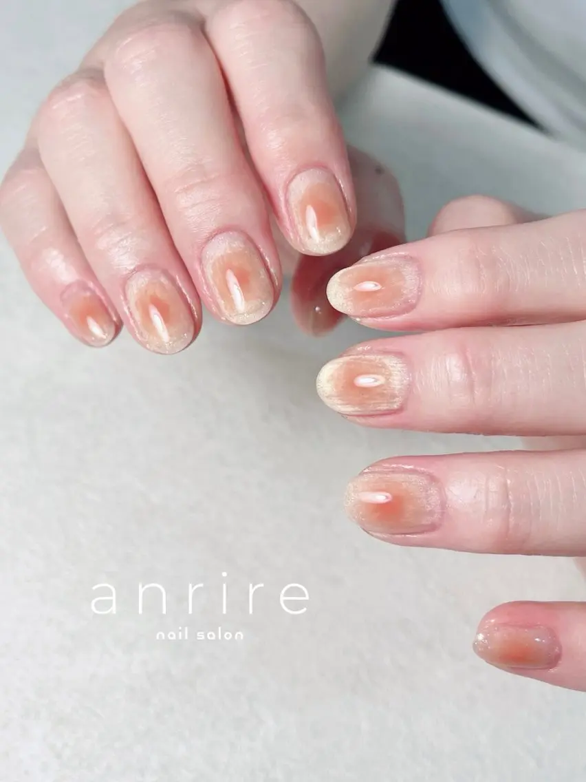 ネイル アートネイル チークネイル フラッシュネイル フラッシュマグ ジェルネイル nailsalon anrireのネイルデザイン