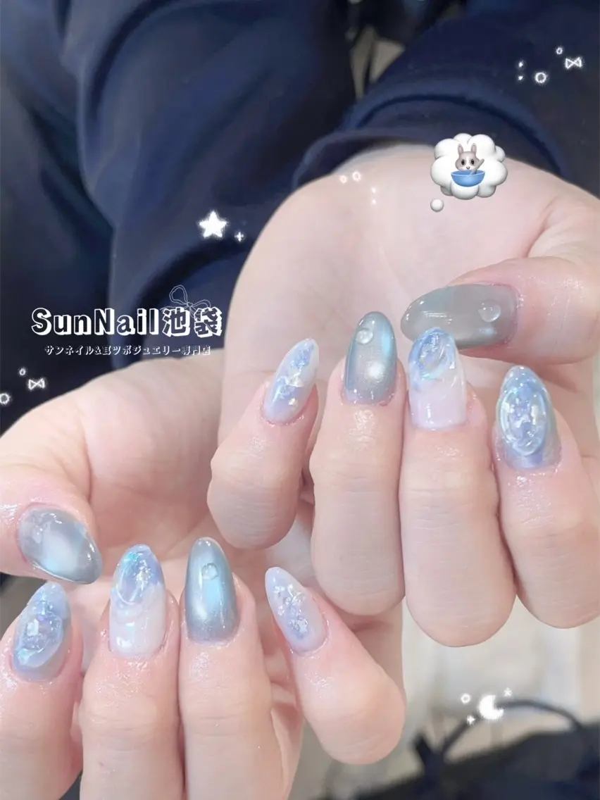 ネイル チークネイル 長さ出し フレンチネイル ガーリー 氷ネイル・うるうるネイル ハンドネイル Sun Nail 池袋のエステ・リラクイメージ