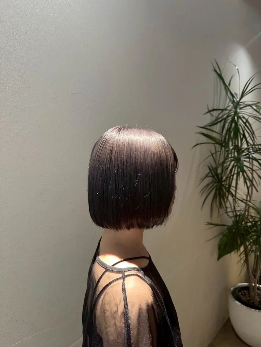 ショート カラー 髪質改善 トリートメント maki／博多／透明 感カラー／ハイトーンのヘアスタイル