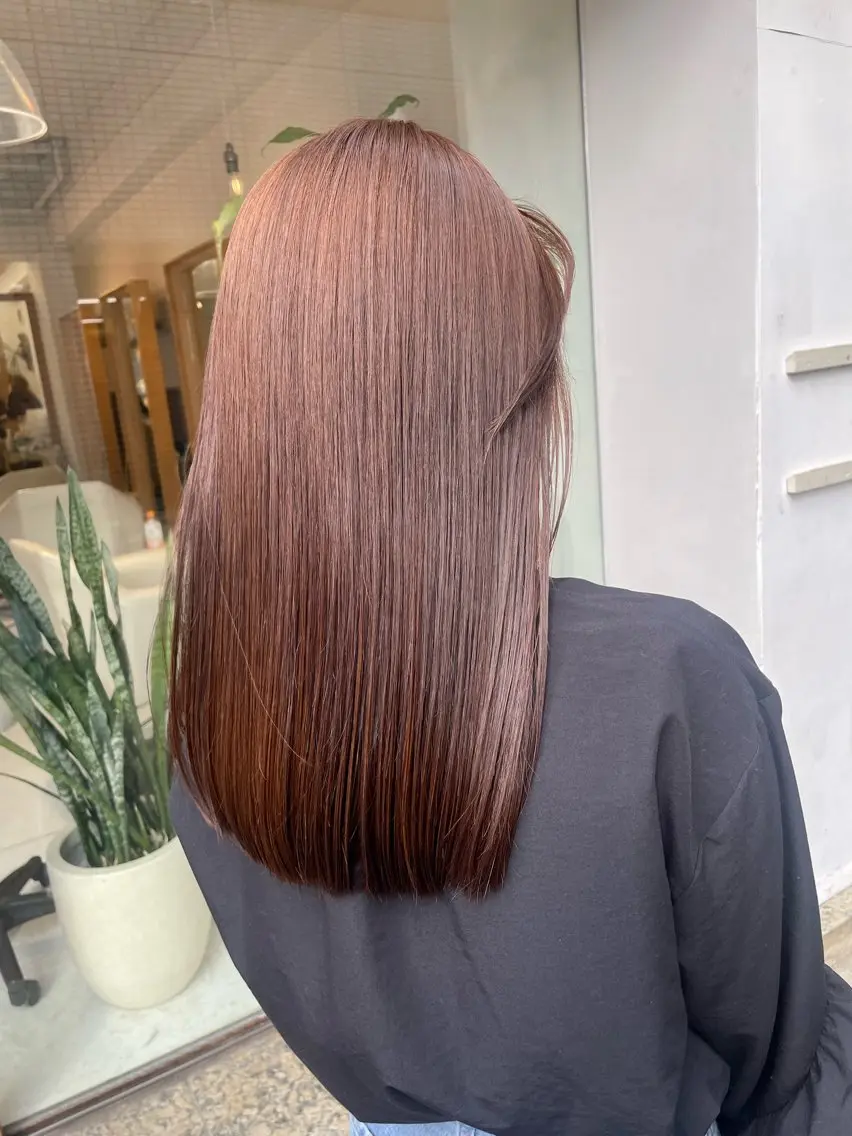 ミディアム カラー ブラウンカラー キャラメルブラウン ヘアカラー 福田千尋/インナー カラー/縮毛矯正のヘアスタイル