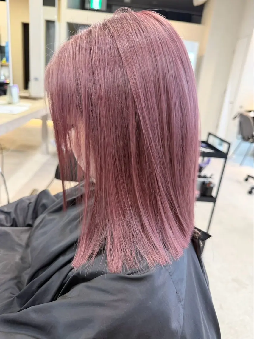 カラー ブリーチ ピンクカラー ヘアカラー Lia taichiのヘアスタイル