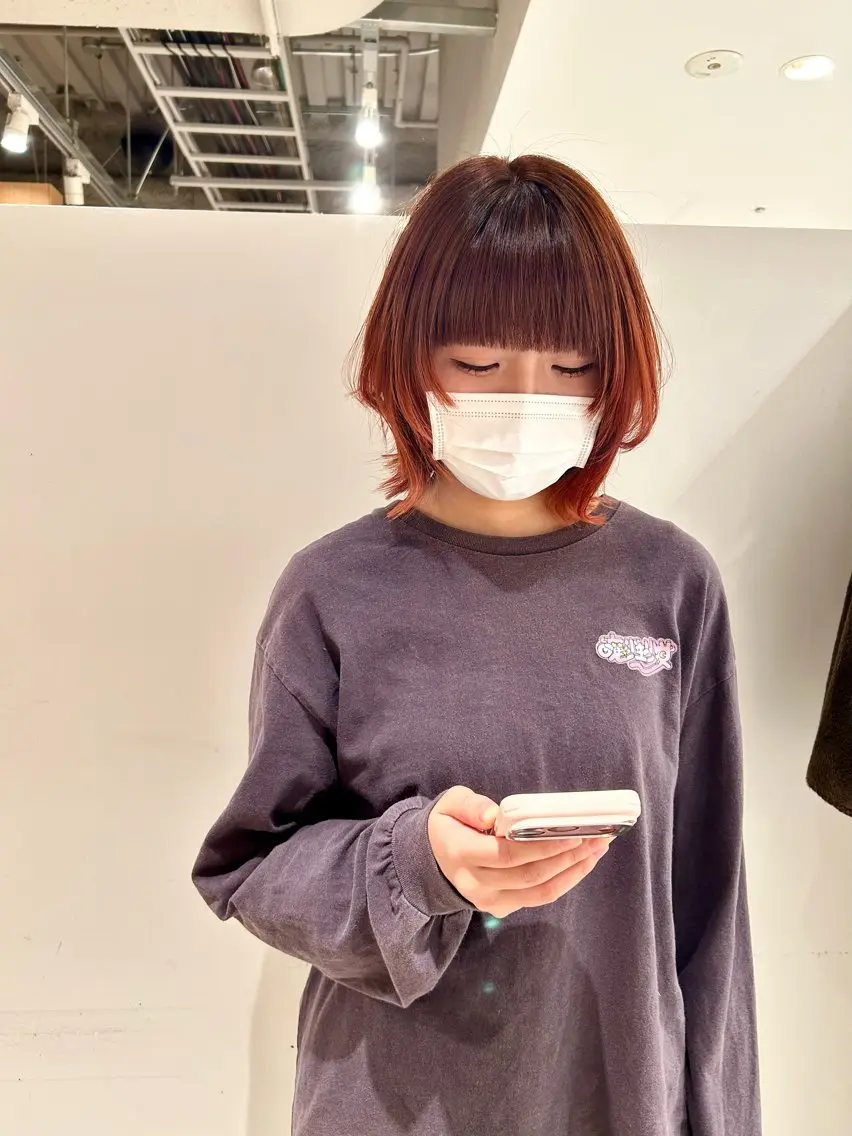 ミディアム カラー ウルフカット カット ヘアカラー トリートメント ヘッドスパ ヘアセット スキバサミを使わない カット🌼唯🌼のヘアスタイル