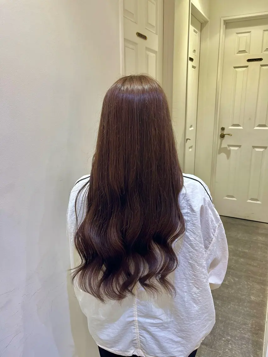 カラー ブリーチ 透明感カラー グレージュ ブリーチなしカラー エクステ🎀 暖色カラー🎀amiのヘアスタイル
