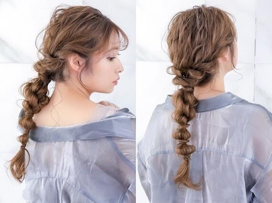 セミロング ヘアアレンジ ヘアセット 🌈髪質改善🌈 過去の1艶サラ体験✨のヘアスタイル