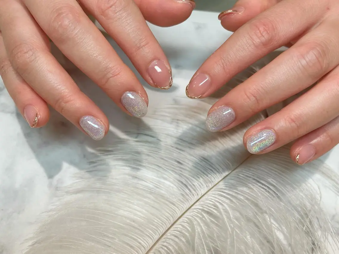 ネイル フレンチネイル ミラーネイル ハンドネイル Aing nail 澤瀬のネイルデザイン