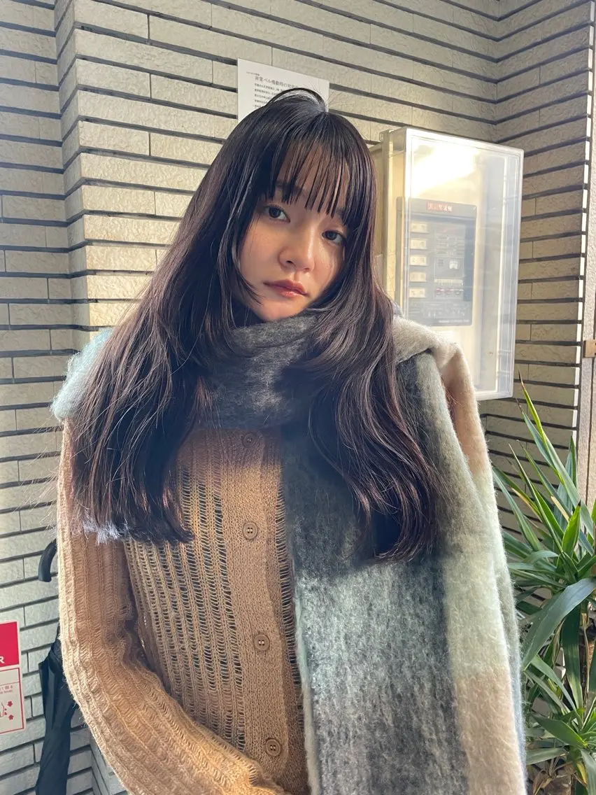ロング カラー 小顔カット カット ヘアカラー トリートメント レイヤーカット🎀 kanaのヘアスタイル