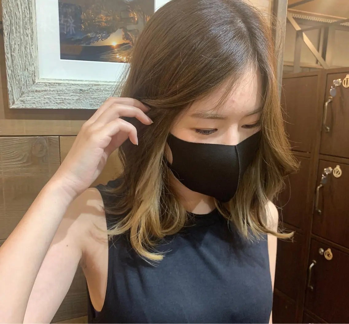 ミディアム カラー イヤリングカラー ヘアカラー SHIAN 八王子👼鬼塚さやかのヘアスタイル