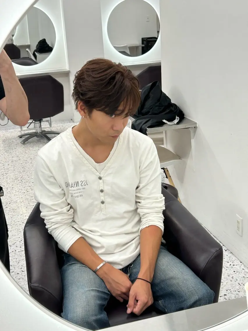 ショート カラー メンズ ベージュカラー 🫧レイヤー／透明感 🫧Ryuseiのヘアスタイル