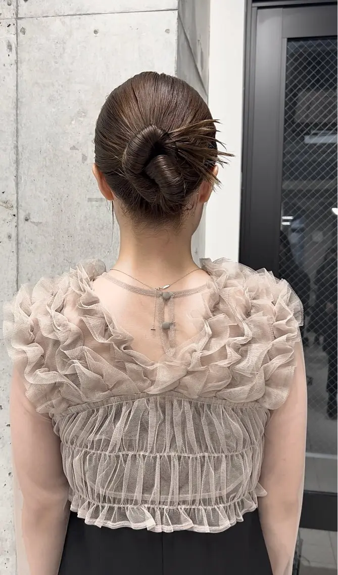 ミディアム ヘアアレンジ 結婚式・ブライダル shizuna/平尾 /カラー/髪質改善のヘアスタイル