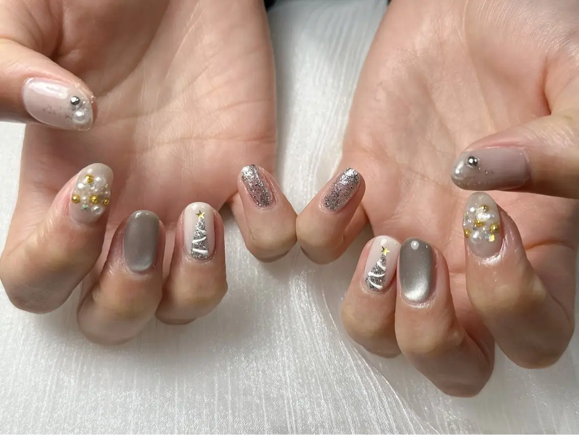 ネイル 冬ネイル クリスマス kiki nail &brow二子玉川のネイルデザイン