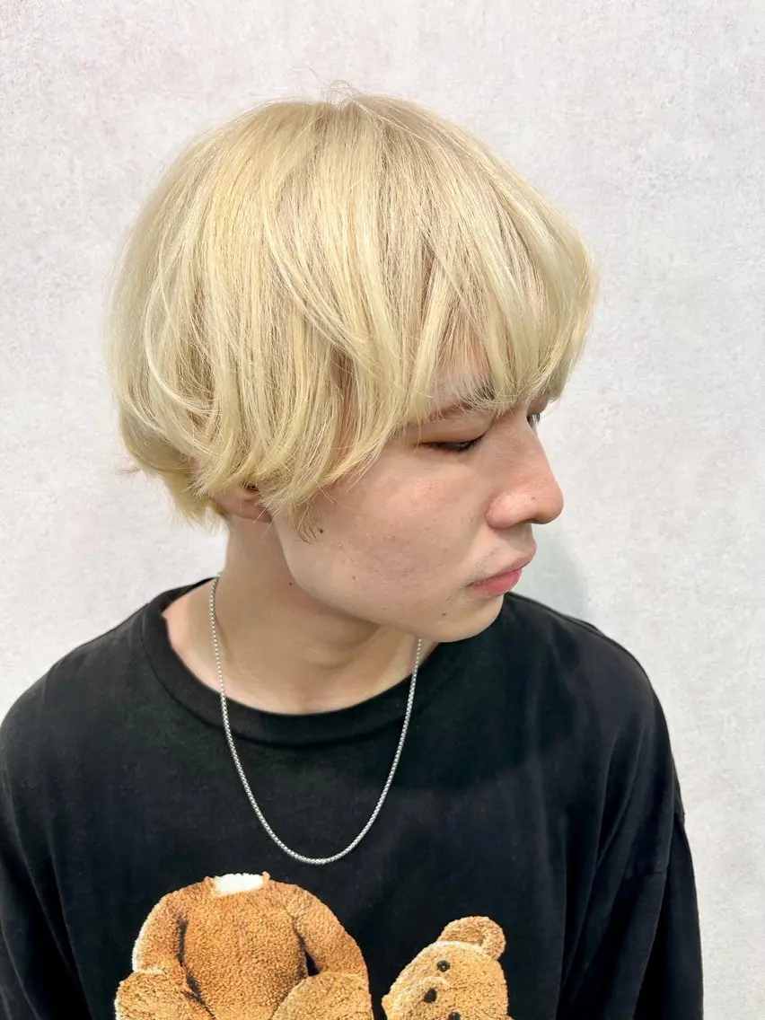 ショート メンズ メンズハイトーン ヘアカラー トリートメント エクステ/ハイトーン /ミサキのヘアスタイル