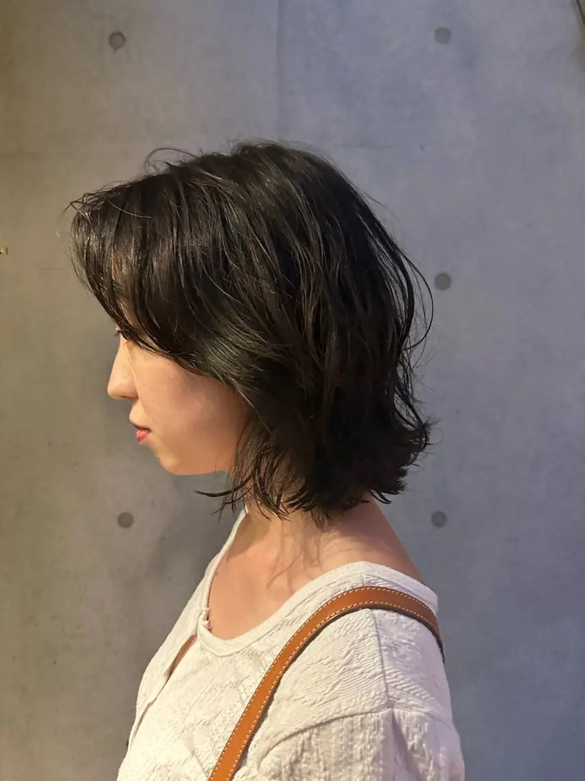 ミディアム パーマ 似合わせカット /パーマ岡本淳平のヘアスタイル