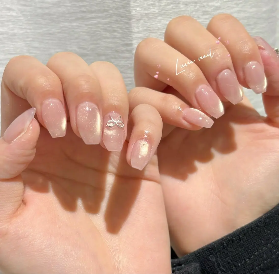 ジェルスカルプ長さだし10本💕ワンカラー/マグネットワンカラー/ラメグラ+2個ストーンの写真