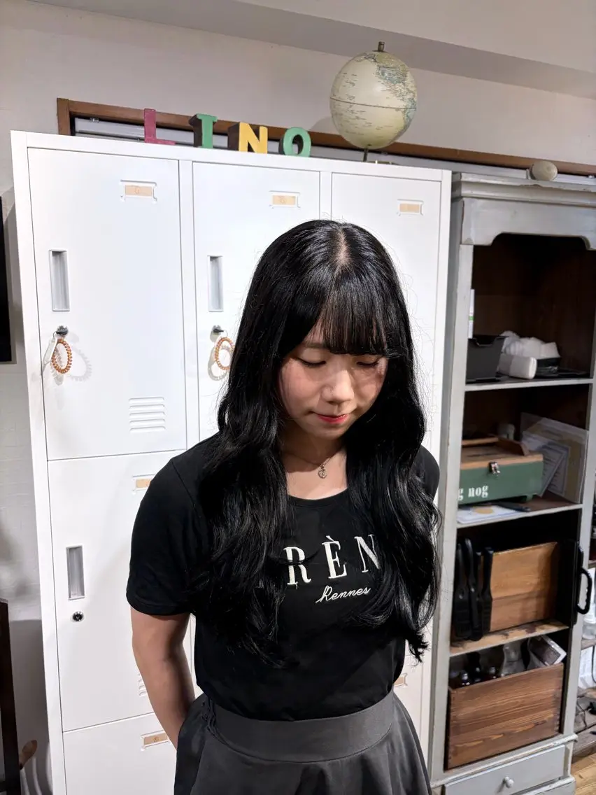 ロング カラー ブルーカラー 透明感カラー くびれヘア カット ヘアカラー レイヤー透明感カラー /gima🌱のヘアスタイル