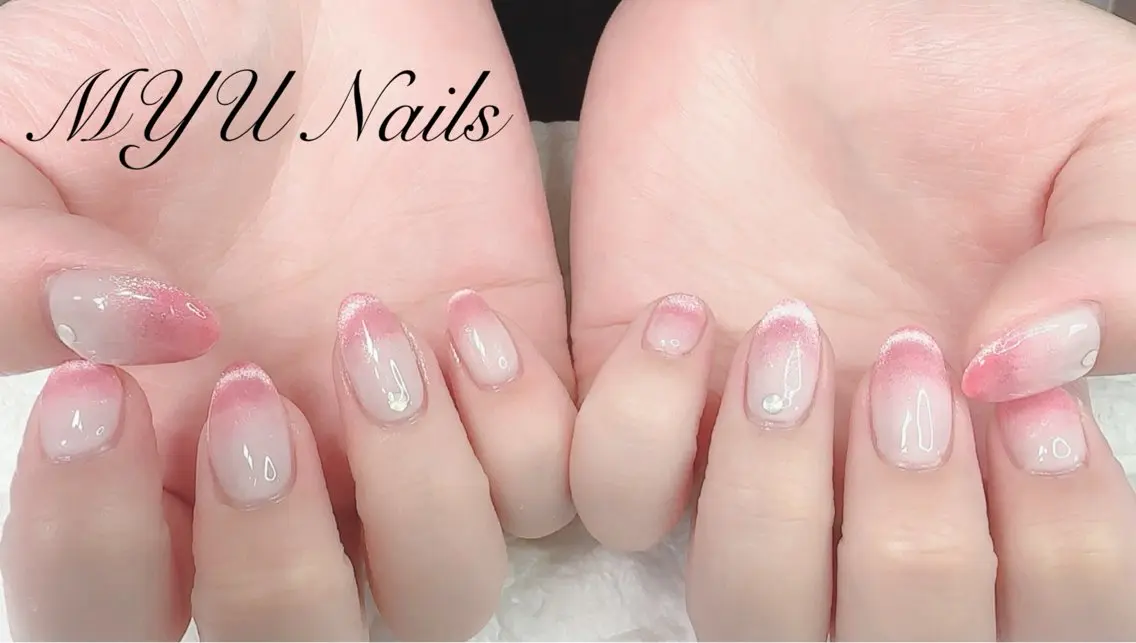 ネイル ジェルネイル マグネットネイル 持ち込み ニュアンスネイル パラジェル ニュアンスネイル🌈 MYU Nailsのネイルデザイン
