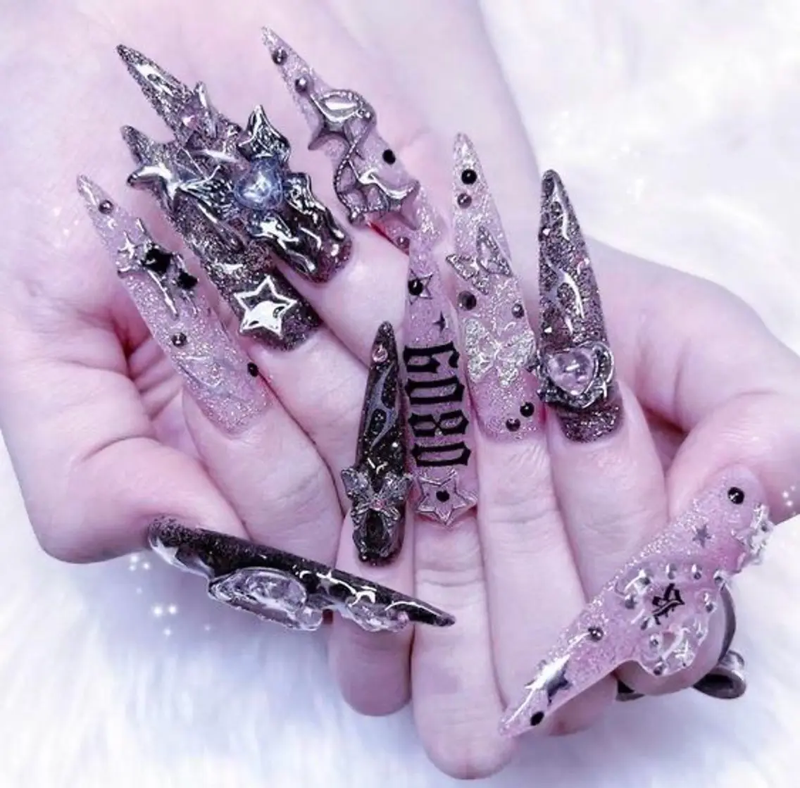 🌸ゴテゴテネイル長さ出し10本 💅ケア込み💅パラジェル💅ストーン、シール、パーツ放題の写真