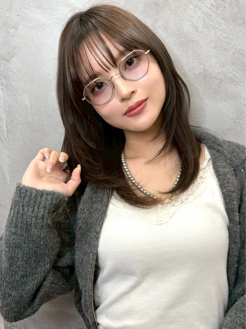 ミディアム 🩵レイヤー/ショー ト/🫧harukaのヘアスタイル