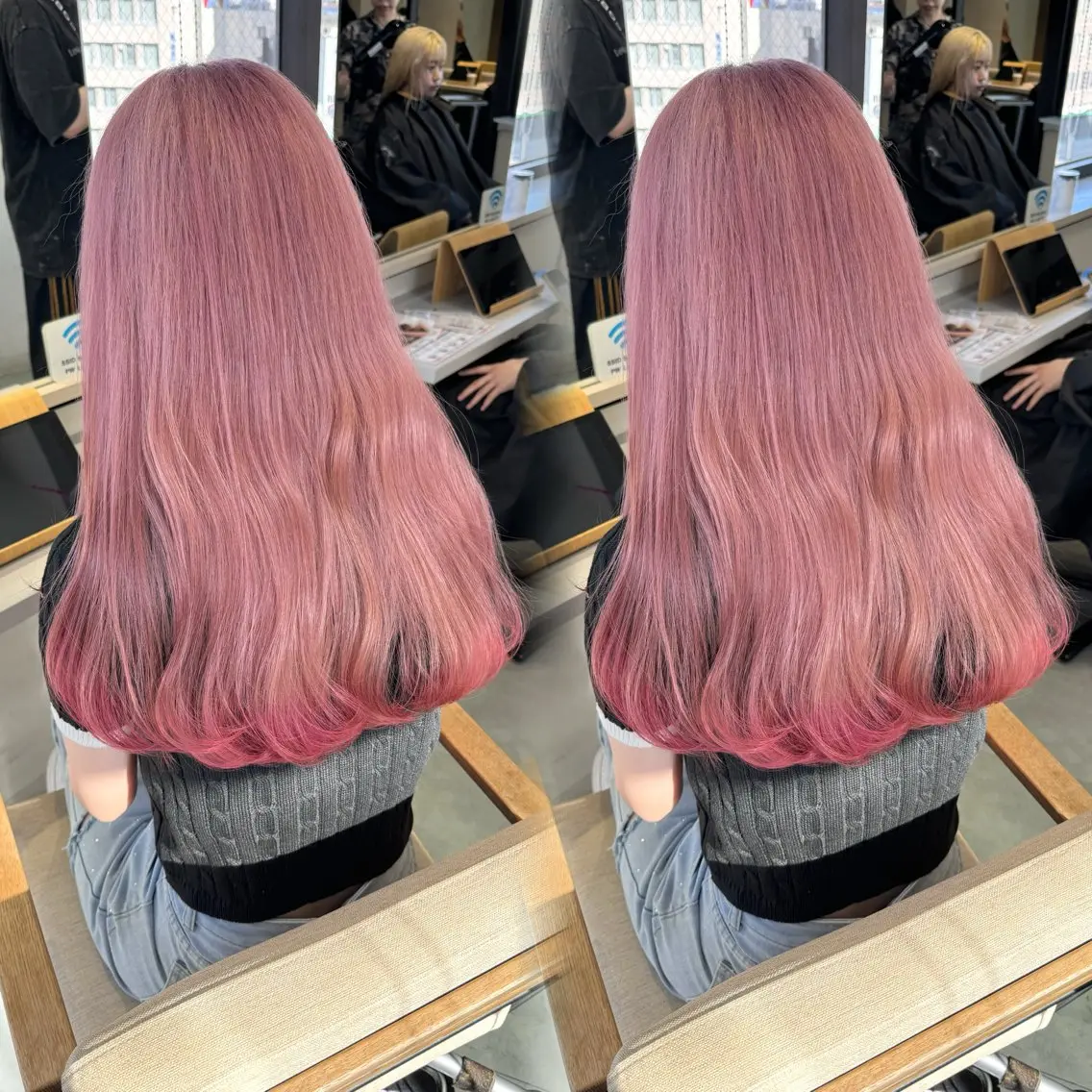 ロング カラー ベージュカラー ブリーチ ケアブリーチ デザインカラー ダブルカラー ヘアカラー トリートメント fuka/梅田/ ミルクティーベージュのヘアスタイル