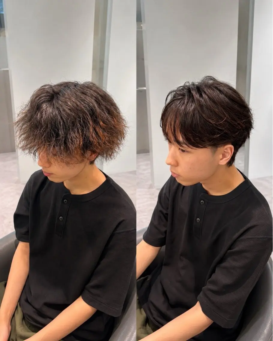 パーマ メンズ 縮毛矯正 カット 縮毛矯正 濱口 健慎のヘアスタイル