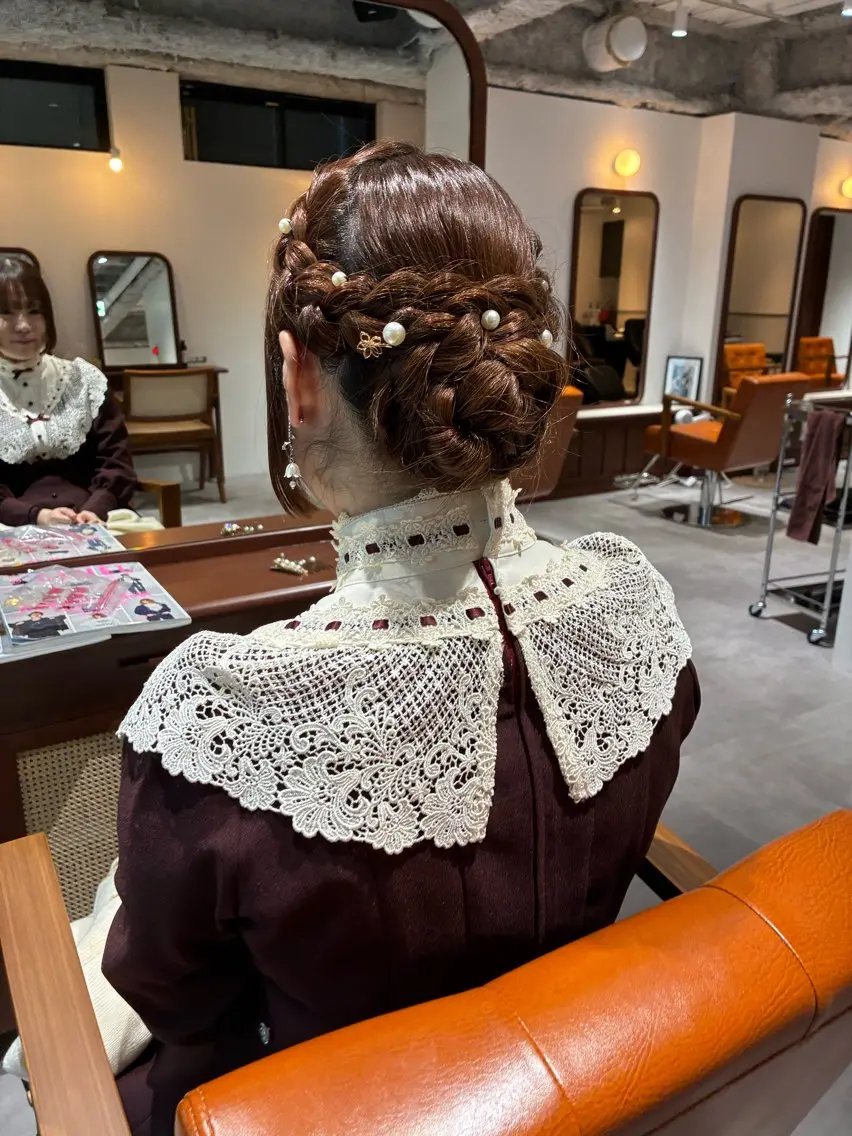 セミロング ヘアアレンジ ヘアセット 💟似合わせカットカ ラーMizuki🐕のヘアスタイル