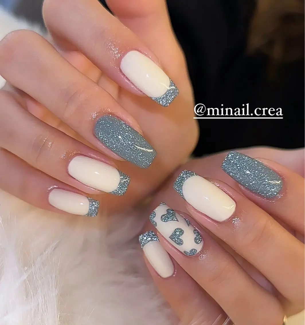 ネイル 長さ出し フラッシュネイル フレンチネイル ジェルネイル ハート ハンドネイル CReA nailのネイルデザイン