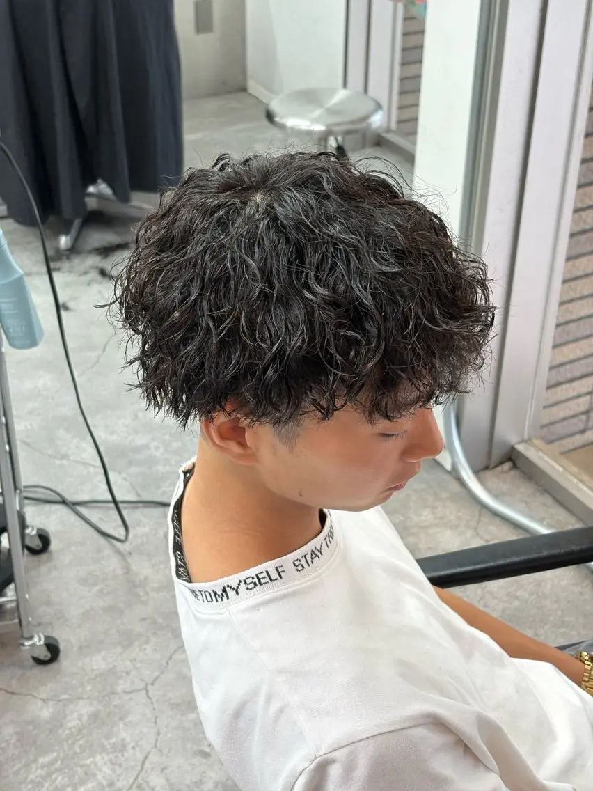 ミディアム カラー パーマ メンズ カット パーマ トリートメント ヘアセット 🔥最強メンズ特化/ パーマの達人🔥風見のヘアスタイル