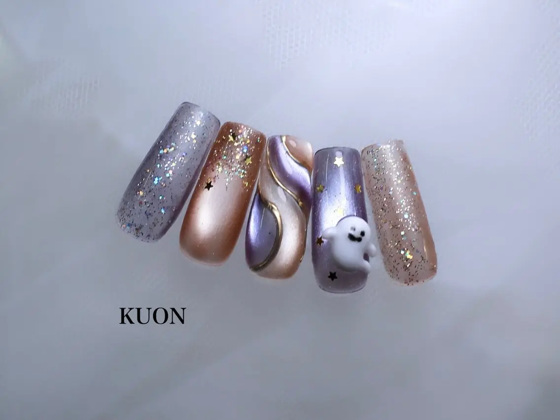 ネイル アートネイル ハロウィン マグネットネイル KUON 本町・堺筋本町・北浜のネイルデザイン