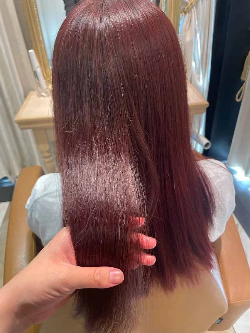 セミロング ヘアカラー トリートメント 顔周り\エクステ\ 透明感カラー\まりんのヘアスタイル