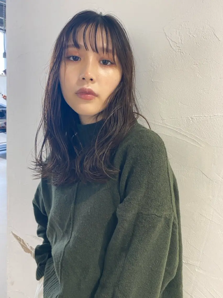 ミディアム パーマ カット ヘアカラー トリートメント ✂︎cadre✂︎ 🪶かまだれいし🪶のヘアスタイル