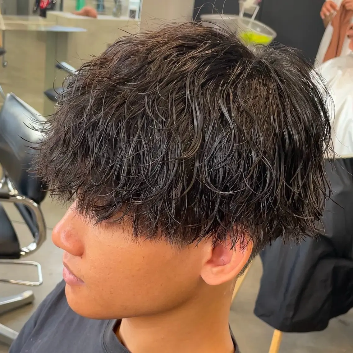 ミディアム パーマ ヘアアレンジ メンズ fifth 石川 凪のヘアスタイル