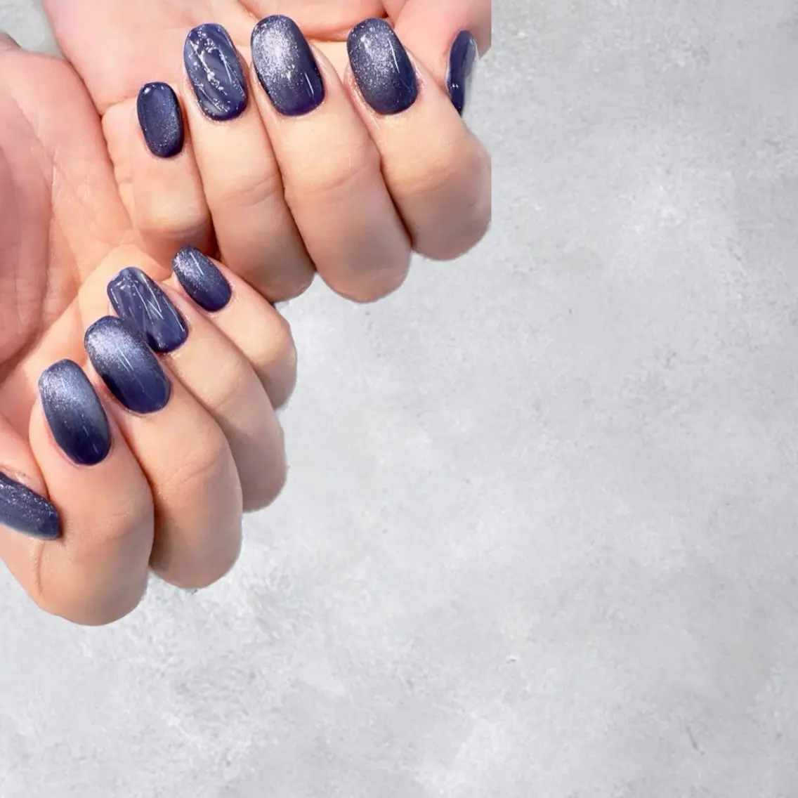 ネイル マグネットネイル ネイビー ニュアンスネイル ハンドネイル Baden Nail ﾊﾞ-ﾃﾞﾝ ﾈｲﾙのネイルデザイン