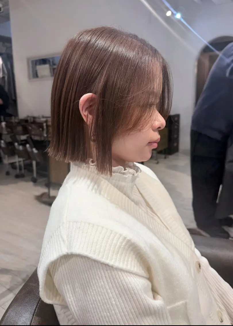 ショート ボブ 外ハネヘア 韓国ヘア 🎀華澄のヘアスタイル