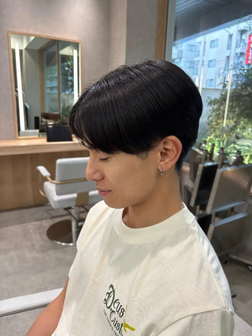 パーマ メンズ カット 縮毛矯正 縮毛矯正& 透明感カラー✨レオのヘアスタイル