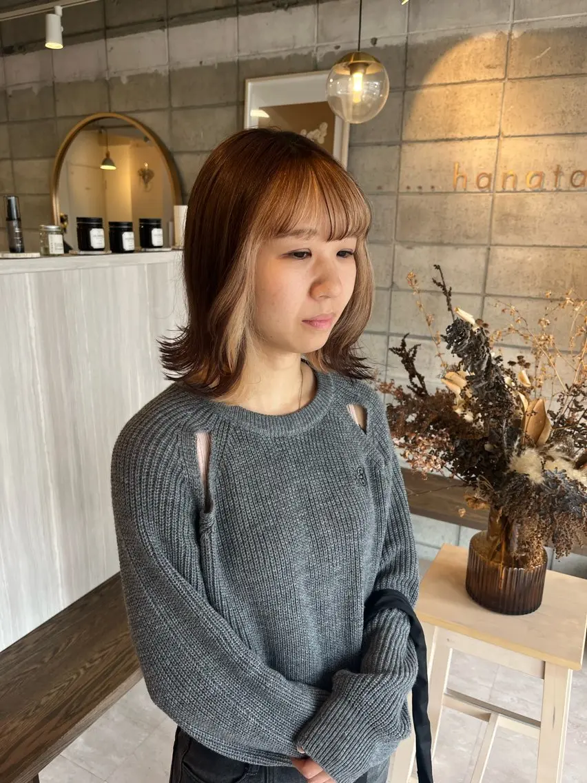 ミディアム カット ヘアカラー トリートメント 椙山 沙南子のヘアスタイル