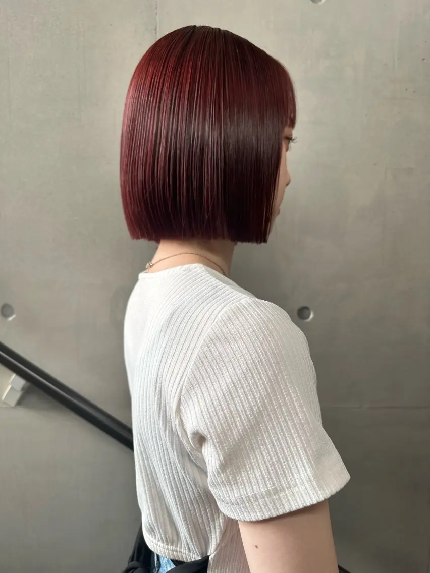 ショート カラー ヘアアレンジ レッドカラー 🎀暖色カラー🎀 おかだみほのヘアスタイル