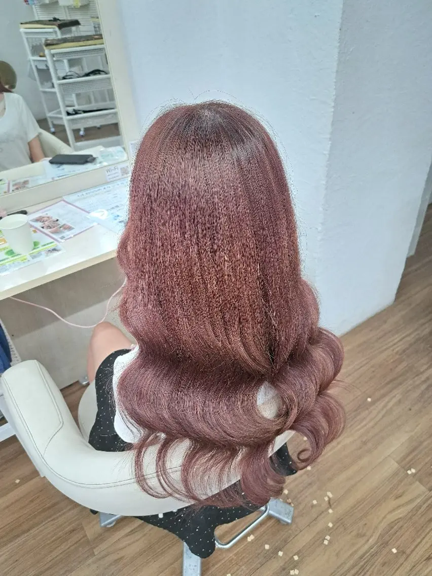 ヘアアレンジ ロング パープルカラー エクステ ヘアカラー トリートメント エクステ GLOSS心斎橋🌹 はるなのヘアスタイル