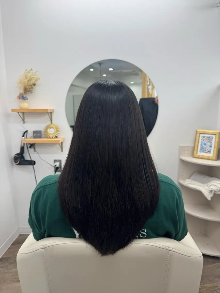 ロング 縮毛矯正 松本 桜のヘアスタイル