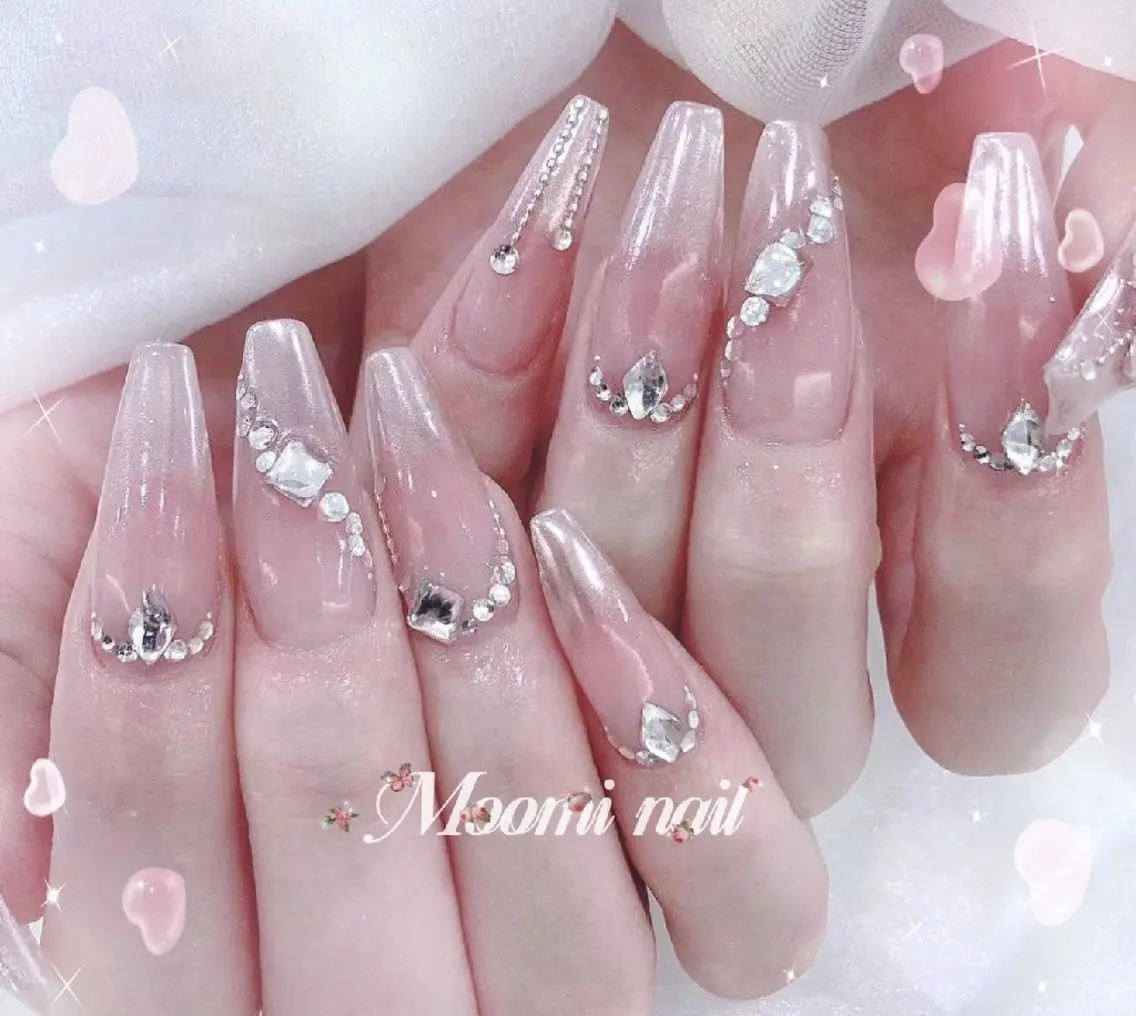 ネイル アートネイル 成人式 長さ出し フットネイル フレンチネイル moomi nail スカルプ専門のネイルデザイン