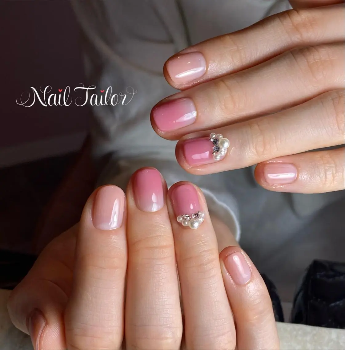 ネイル 入学式 長さ出し ジェルネイル グラデーション 卒業式 ハンドネイル NailTailor ネイルテイラーのネイルデザイン