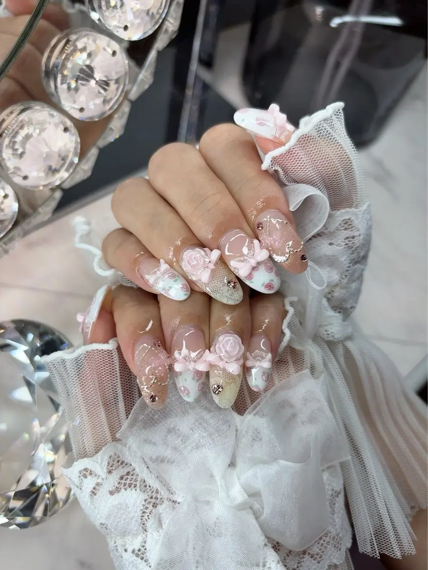ネイル 24時まで❤︎韓国、 ワンホンネイルのネイルデザイン