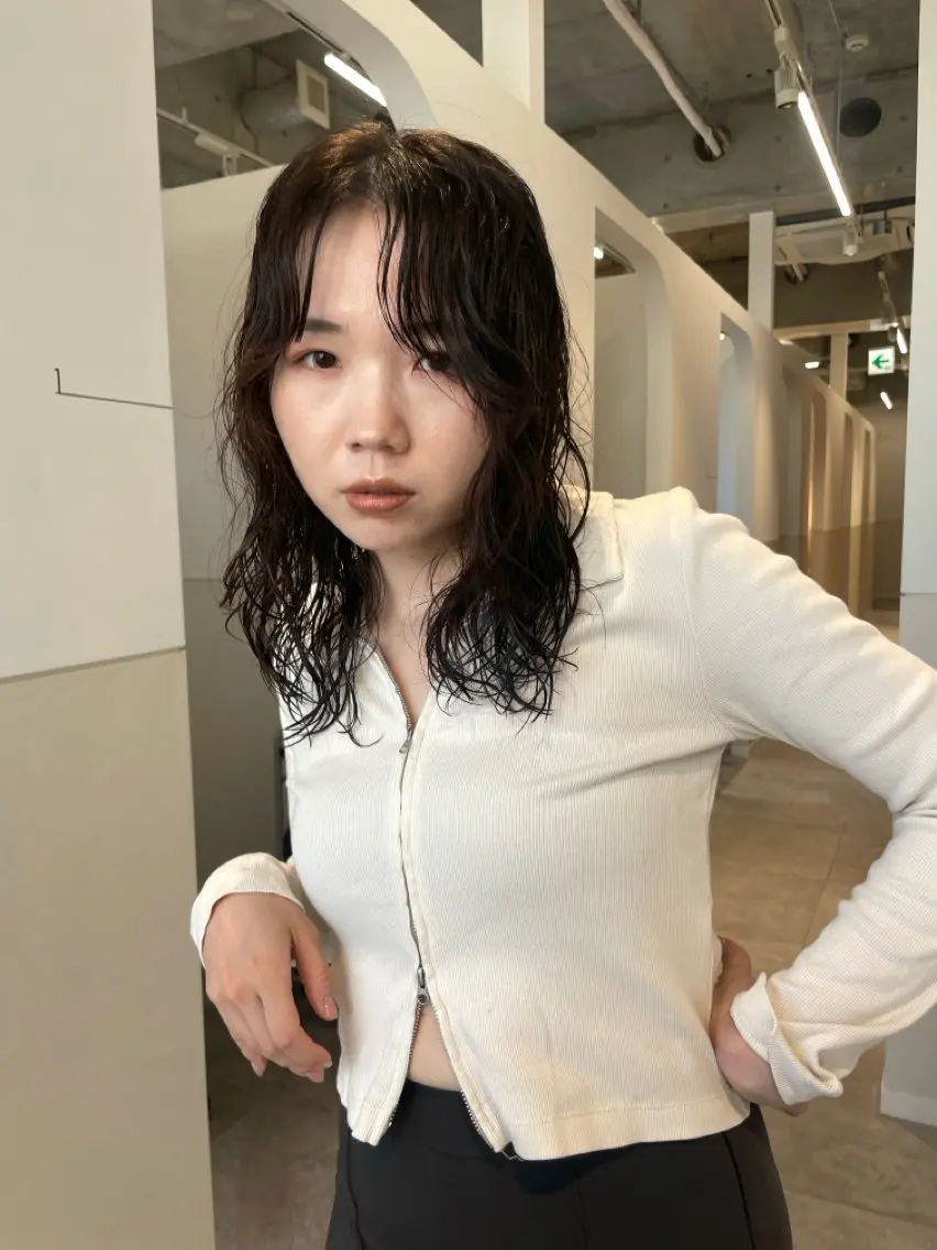 ミディアム パーマ 抜け感ボブ×パーマ |kazaneのヘアスタイル
