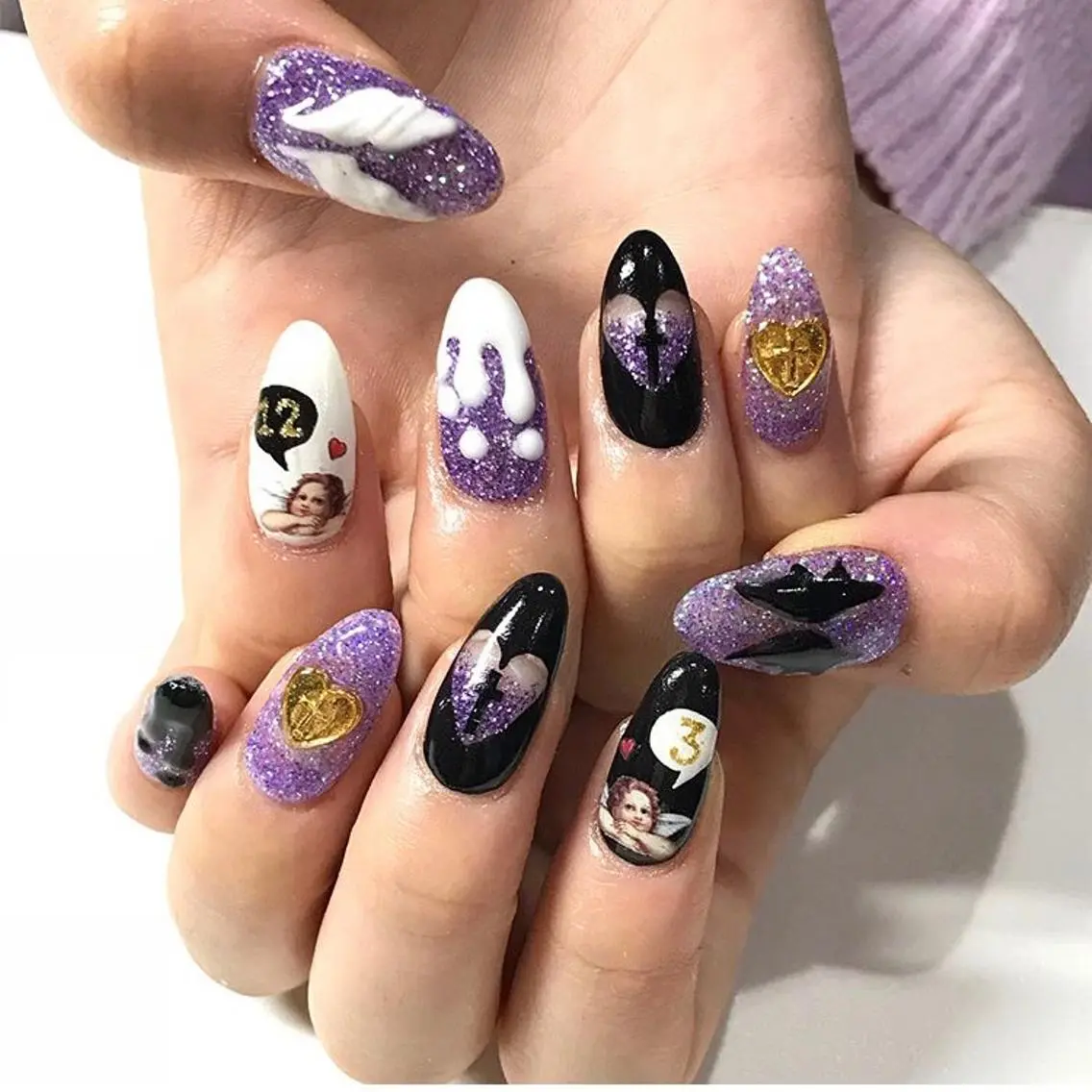 ネイル 渋谷／チップ長さ出し 👑アプレgel-xのネイルデザイン