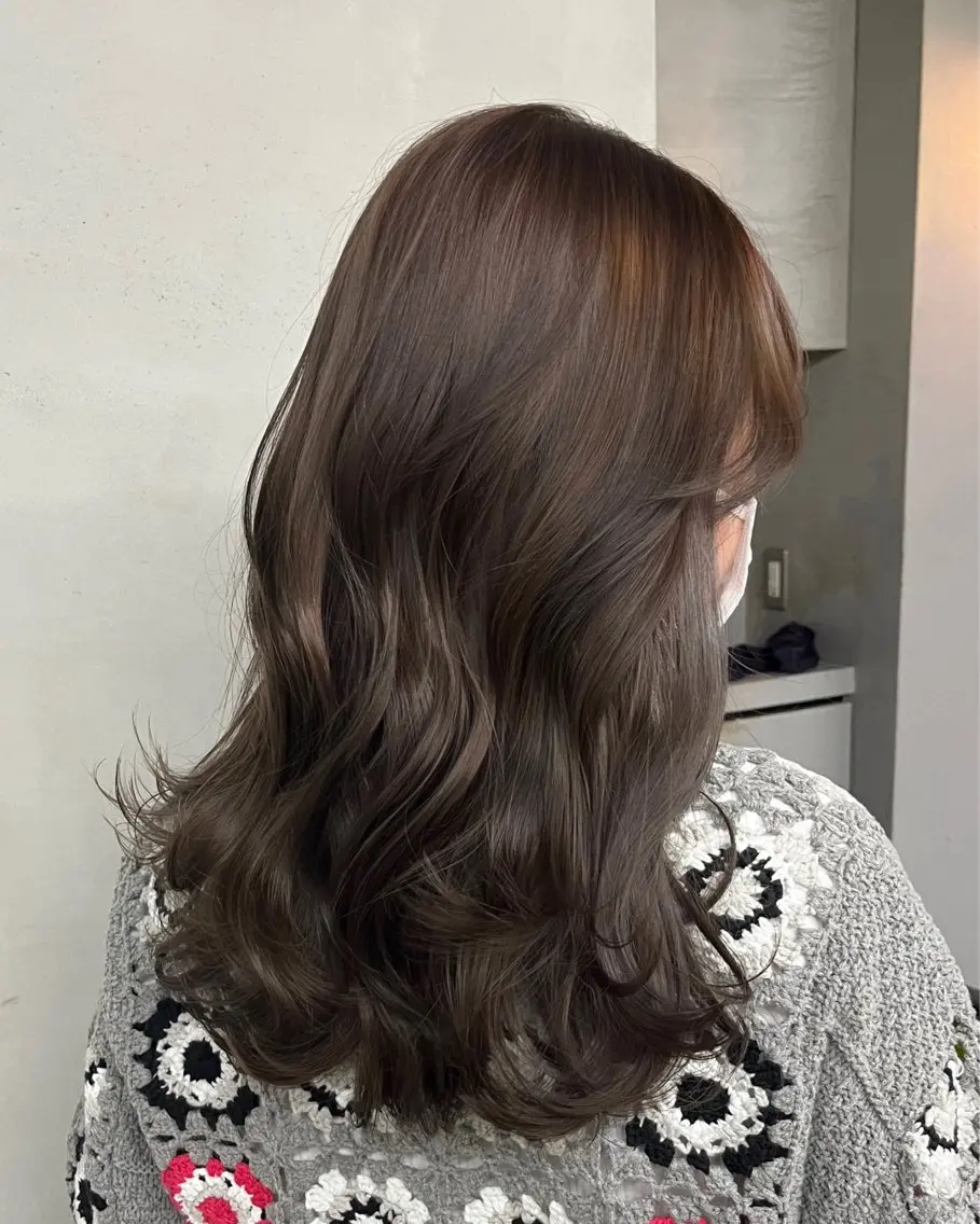 ロング カラー ヘアカラー トリートメント 新宿/韓国ヘア/ 髪質改善ストレートのヘアスタイル