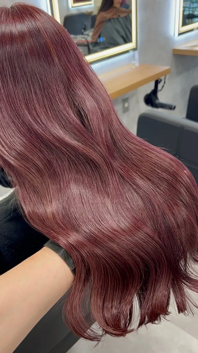 ロング カラー ヘアアレンジ ブリーチ ブラウンカラー ブリーチなしカラー レッドカラー レッドブラウン ヘアカラー トリートメント ブリーチなしの達人 🌈KAITOのヘアスタイル
