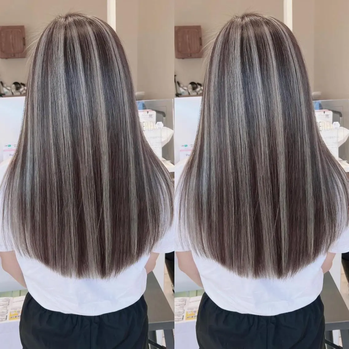 ロング カラー ブリーチ ケアブリーチ ハイライトカラー インナーカラー ハイライト ヘアカラー 福西 洋斗のヘアスタイル